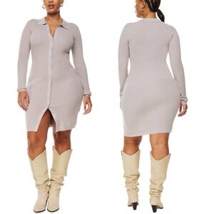 Wilfred Cove Dress. Light purple/lavender. Ribbed knit fabric. Sz M